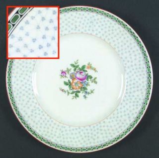 Minton Salisbury Dinner Plate, Fine China Dinnerware   Floral,Green Enamel Borde