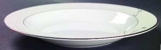 Waterford China Lisette Large Rim Soup Bowl, Fine China Dinnerware   White & Sil