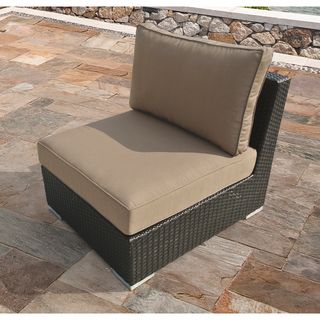 Sirio Ms015 Morgan Armless Chair (Brown wicker/canvas camel cushions Materials Aluminum, weather resistant wicker , Sunbrella® FabricFinish Brown wicker Cushions included YesWeather resistant Yes UV protection Yes Adjustable No Wheels None 2 pcs of