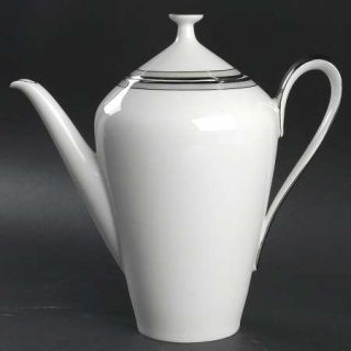 Heinrich   H&C Grey Luster Coffee Pot & Lid, Fine China Dinnerware   Gray Luster