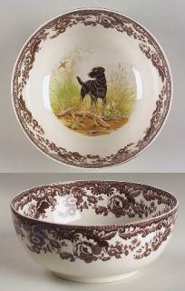 Spode Woodland 9 Round Vegetable Bowl, Fine China Dinnerware   Brown Floral Bor