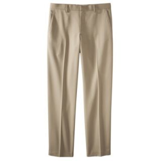 Mens Tailored Fit Herringbone Microfiber Pants   Khaki 44x32