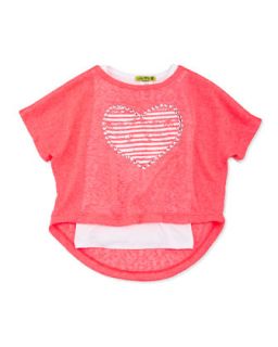 2 Piece Boxy Heart Top, Pink, 4 6X