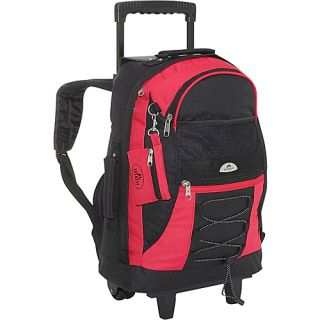 Wheeled Backpack with Bungee Cord   Red/Black