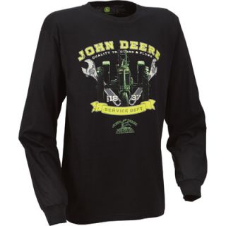 John Deere Service Department Long Sleeve Tee   Black, Medium, Model# 1301 