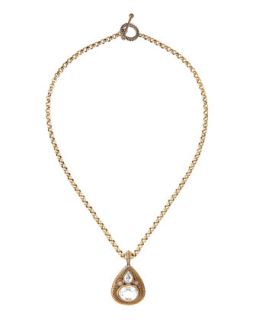 Bronze Chain Rock Crystal Necklace