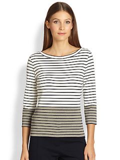 MaxMara Manetta Stripe Jersey Top   Midnight