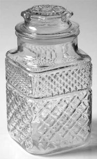Anchor Hocking Wexford Flour Canister   Clear, Ruby Or Amber, Criss Cross