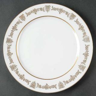 Arlen Buckingham Dinner Plate, Fine China Dinnerware   Gold Flowers Scrolls Latt