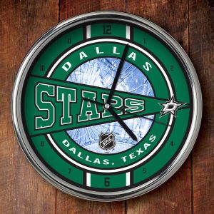 Dallas Stars Chrome Clock