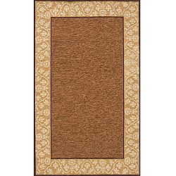 South Beach Indoor/outdoor Brown Floral Border Rug (39 X 59)