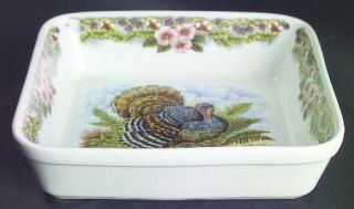 Queens China Thanksgiving Multicolor 9 Square Baker, Fine China Dinnerware   G