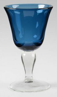 Artland Crystal Salute Slate Blue Wine Glass   Slate Blue Flare Bowl,Clear Bulbo
