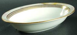 Minton Alabaster & Gold 10 Oval Vegetable Bowl, Fine China Dinnerware   Gold La
