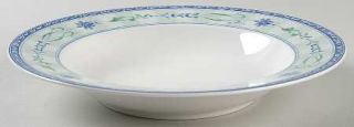 Mikasa Quincy Large Rim Soup Bowl, Fine China Dinnerware   Maxima, Blue Flowers,