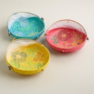 Small Hand Painted Food Domes, Set of 3   World Market