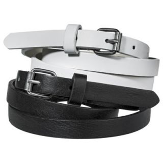 Mossimo Supply Co. Two Pack Skinny Belt   Black/White XS