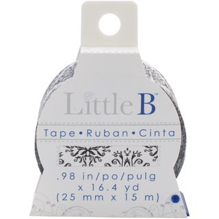 Little B Decorative Paper Tape 25mmx15m damask Black   White