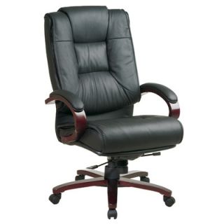 Office Star Leather High Back Office Chair with Arms 8500