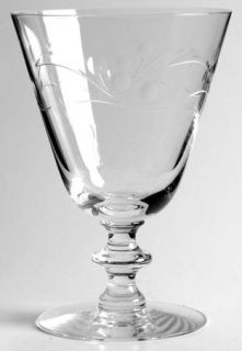 Heisey Bel Air Water Goblet   Stem #5098, Cut #1070, Cut Dot & Scrolls