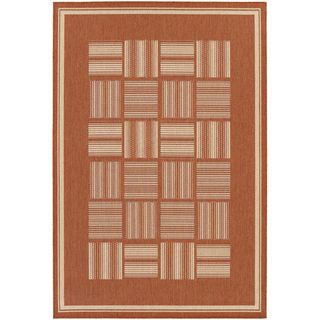 Recife Bistro Terracotta/ Natural Rug (2 X 37) (TerracottaSecondary colors NaturalPattern GeometricTip We recommend the use of a non skid pad to keep the rug in place on smooth surfaces.All rug sizes are approximate. Due to the difference of monitor co