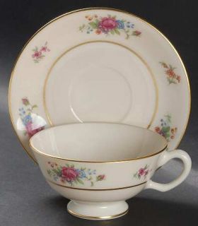 Lenox China Lenox Rose Footed Cup & Saucer Set, Fine China Dinnerware   Floral R