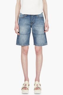 Marni Edition Blue Denim Panelled Shorts