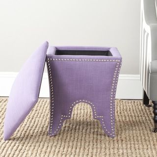 Safavieh Deidra Lavender Viscose Blend Ottoman (LavenderMaterials Wood and Viscose Blend FabricDimensions 21.1 inches high x 16.1 inches wide x 21.1 inches deepThis product will ship to you in 1 box.Furniture arrives fully assembled )