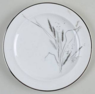 Easterling Kora Bread & Butter Plate, Fine China Dinnerware   Gray/Black Wheat O