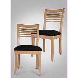 Venetian Natural Side Chairs With Black Seat (set Of 2)