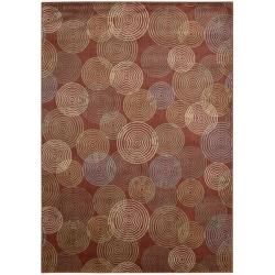 Nourison Monaco Red Abstract Rug (53 X 75)