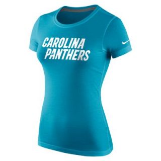 Nike Wordmark Cotton Crew (NFL Carolina Panthers) Womens T Shirt   Tidal Blue