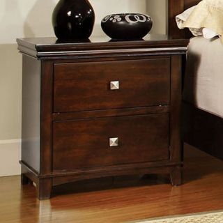 Furniture of America Hayes 2 Drawer Nightstand   Cherry Multicolor   IDF 7113CH 