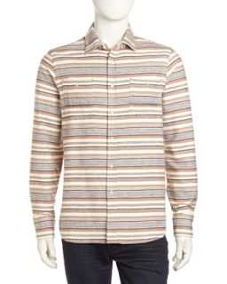 Striped Woven Flannel Shirt, Cabernet/Multi
