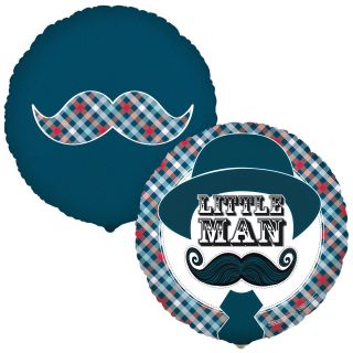 Little Man Mustache Foil Balloon