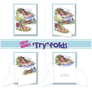 Art Impressions Tryfolds Cling Rubber Stamp lakehouse Tf