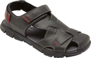 Mens Rockport Rocsports Lite Summer X Strap   Black II Leather Sandals