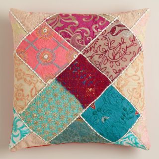 Multicolor Sari Patch Throw Pillow   World Market
