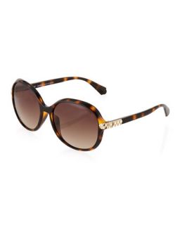 Tortoise Round Sunglasses, Brown