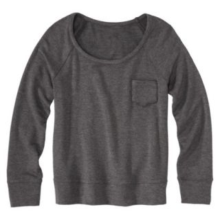 Merona Womens Sweatshirt Top w/Pocket   Heather Gray   S