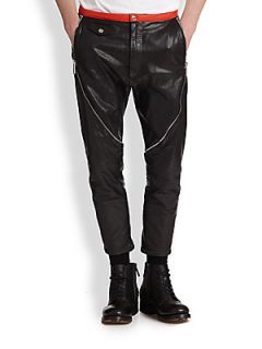 DSQUARED Leather Pants   Black