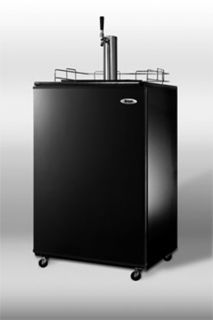 Summit Refrigeration 23.75 in Beer Dispenser w/ 1 Keg Capacity & Auto Defrost, 115v, Black/Stainless