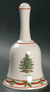 Spode Christmas Tree Green Trim 2009 Collector Bell, Fine China Dinnerware   New