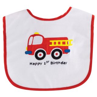 Fire Trucks 1st Birthday Bib