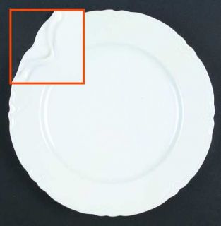 Oscar & Edgar Gutherz Osg33 Dinner Plate, Fine China Dinnerware   White, Scallop