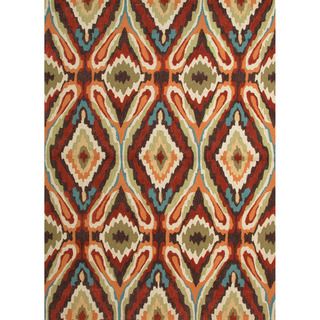 Hand tufted Transitional Tribal Red/ Orange Rug (36 X 56)