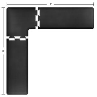 Wellness Mats L Series Puzzle Piece Collection w/ Non Slip Top & Bottom, 8x8x2 ft, Black