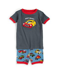 Hatley Toddlers & Little Boys Hot Rod Pajamas Set   Grey Blue