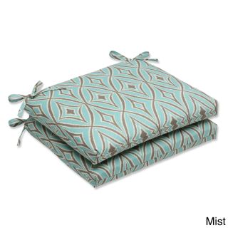 Outdoor Centro Squared Geometric Corners Seat Cushion With Ties (set Of 2)