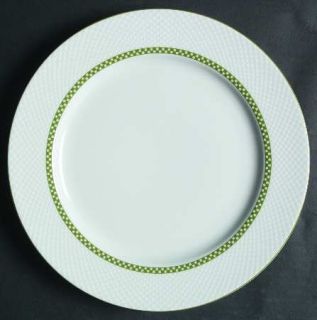 Royal Worcester Cafe Fleur Squares Dinner Plate, Fine China Dinnerware   Green/W